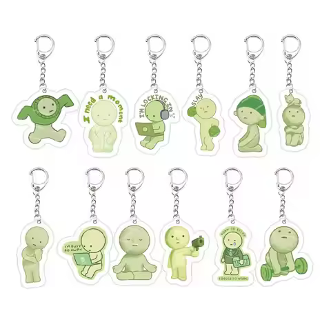 Acrylic Smiski Keychain for Accessories Bag Smiski Key Chain Key Ring Pendant Keyring Chains Fans Gi