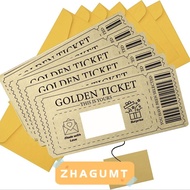 ZHAGUMT366HT Concert Ticket,  Scratch  Ticket Golden Ticket Scratch- Card,  with Envelope Party Favo