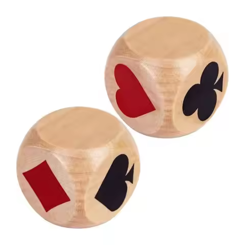 31BE 2Pcs Wooden Double trumps Marker Dices Euchre Wooden Cubes Dices