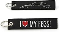 I LOVE MY FB3S - RX-7 Silhouette Key Chain Jet Tag 1 inch x 5 inches Black
