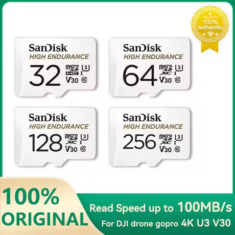 SanDisk V30 High endurance Micro SD Memory Card C10 U3 4K 32G 64G 128G 256G 100MB/s TF Card for Secu