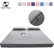 Zipper Type Waterproof Mattress Cover Six Sided All-inclusive Mattress Topper Queen Bedding Set Bed 