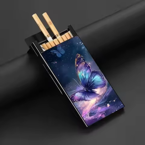 Metal Cigarette Box Slim Moistureproof Smoke Case Portable Tobacco Cigar Container Cigarette Pocket 