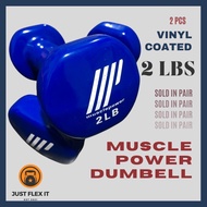2 Lbs Vinyl Coated Dumbell Weight Lifting Fitness Vinyl Weights Set Dumbell (Pair)