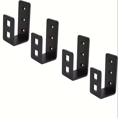 4PCS Heavy Duty Door Barrier Bracket, Reinforced Open Rod Support for 2x4 Boards, No Screws Needed