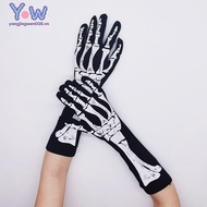 YANGWEN Halloween Skeleton Skeleton Gloves Trick Dark Wind Convex Gloves Skeleton Ghost Festival Cos