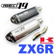 Project79 Exhaust Kawasaki ZX6R Short Slip On Tabung Muffler Stainless Pipe Accessories Motor ZX6 63
