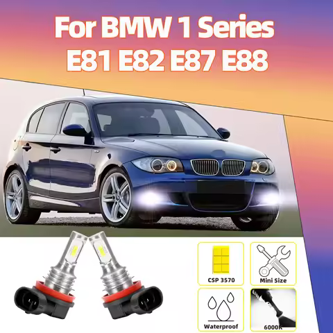 2Pcs Led Car Fog Lamp For BMW 1 Series E81 E82 E87 E88 Auto LED Front Fog Light Bulb 15000LM Plug&Pl
