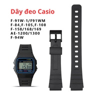 Watch strap replacement strap for Casio F-91W-1 F91WM F-84W F-94W A168w A158 AE-1200 1300