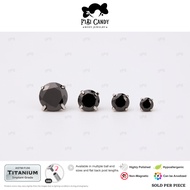FiBiCandy BITL012 Bijou Black 16G ASTM F136 Implant Grade Titanium Labret Tragus Conch Helix Lobe CZ