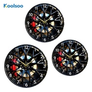 [Koolsoo] Modern Wall Clock Acrylic Silent Non Ticking Creative Wheel Hub Design Easy Install for Li
