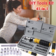 41 in 1 Screwdriver Set Bit Socket Set Spanar Set Toolbox Rachet Screw Tool Repair Kit Assembly Alat