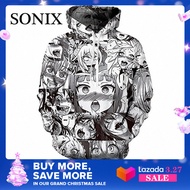 SONIX 3D Hoodie AHEGAO Hoodie Funny Expression Casual Sports Long Sleeve Sweatshirt S-XXL