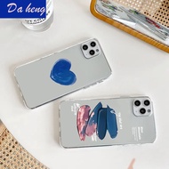 Graffiti Blue Heart Suitable for Apple 13, 11 Phone Case Shock-resistant, iPhone15 Transparent Shock
