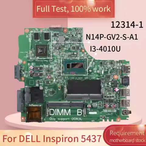12314-1 For DELL Inspiron 3437 5437 Laptop Motherboard 0PFWVF 0YFVC4 0VCT9N I3 I5 I7 N14P-GV2-S-A1 N