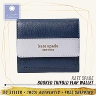 [SG SELLER] Kate Spade KS Womens Booked Trifold Flap Moon Glow Multi Leather Trifold Wallet