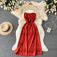 Prom Party y Suspender Dress Women Korean Backless Sling chain Midi Dresses