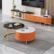 Light Luxury TV Cabinet Home Rock Slab Combination Simple Bedroom Rock Slab TV Cabinet Coffee Table 