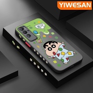 YIWESAN เคสสำหรับ Tecno Pova 3 Pova Neo ลายการ์ตูนแฟชั่นดินสอสี Shin-Chan เคสโทรศัพท์เนื้อแข็งบางกันกระแทกขอบเคสป้องกันเลนส์กล้องคลุมทั้งหมด