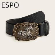 ESPO Punk Rock Belt, Y2K Hip Hop Leather Embossed Belt, Women Man Harajuku Waistband