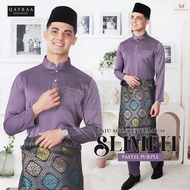 QAYRAA Exclusive 2024 ❤ Baju Melayu Lelaki Dewasa SlimFit with Box  / Size : XS-2XL - PASTEL PURPLE