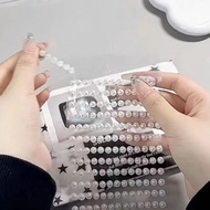 珍珠链条装饰贴博主立体珍珠贴diy配件贴出卡打包材料平价贴24.12.11