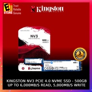 Kingston NV3 PCIe 4.0 NVMe SSD (SNV3S/500G, SNV3S/1000G, SNV3S/2000G) - Up to 6,000MB/s read, 5,000M
