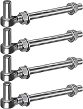 Insaga 8'' J-Bolt Gate Hinge, for Farm Gate Hinge, 304 Stainless Steel J-Bolt Post Hinge with 5/8" M
