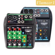 [flameer1] 4 Channel Mixer with Sound Board Audio Source Adjustment Line Mixer Sound Mixing for Band Performance Party DJ Mixing