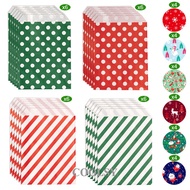 COOLSY 24Pieces Christmas Treat Bags Christmas Goodies Bags, Kraft Holiday Gift Bags Red Green Candy Buffet Paper Bags Xmas Holiday Party Favor Goody Bags