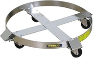 Wesco 240195 Drum Dolly for 55 gal Drums, with 3" Hard Rubber Casters, Zinc Plated Swivel Rig, Stain