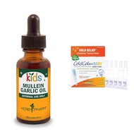 Herb Pharm Kids Mullein Garlic Oil and Boiron ColdCalm Baby Drops for Cold Symptoms Relief, 1 Fl Oz