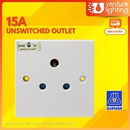(SIRIM) UMS 15A UNSWITCHED OUTLET Socket Round Pin Soket 15amp Socket Switch Socket UMS suis Soket P