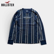 เสื้อยืดแขนยาว Hollister สีกรม ลายทาง อก 40 ยาว 27 มือสอง สภาพใหม่ ไม่มีตำหนิ