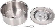 3L Pet Water Bowl 304 Stainless Steel, Floating Design Dog Bowl Slow Drinking Dispenser, Spill Proof