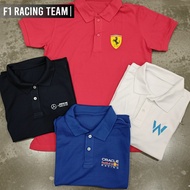 Shirt Planet F1 Racing Team Red White Black Blue Design Collection Uniform Polo Unisex Cotton Shirt