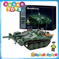 Đồ chơi xếp hình Xe tăng STRV-103 lắp ráp gồm 692 mảnh ghép Minifigures Sluban M38-1010