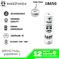 RakkiPanda - Baterai Cas 18650 Flat Top & Button Top 2600mAh