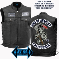 AV46 Rompi Bikers Sons Of Anarchy Patch Logo bordir