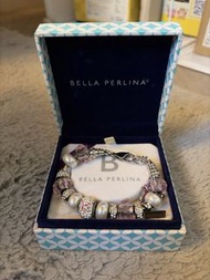 Bella Perlina Charm Bracelet with Pink Crystals and Pearls