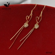 92.5% Sterling Silver COATED Gold Plated Women's Ladies Dangling Earrings Nt187