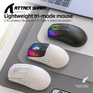 Attack Shark X5 49g Lightweight Game Mouse BT5.0/2.4G Wireless/Type-C Wired Tri-mode, RGB Lighting, 