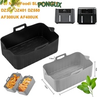 PONGUX Air Fryer Baking Tray, Reusable Silicone Air Fryer Basket, Rectangle Rectangle Basket Contain