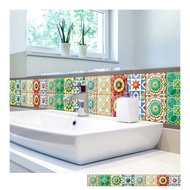 復古花磚壁貼 D款 歐風自黏壁紙 瓷磚牆貼 磁磚貼紙 踢腳線 防水