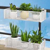 Single Layer Rectangular Balcony Iron Flower Hanging Rack Shelf/Rak Besi Gantung Pasu Bunga Balcony 