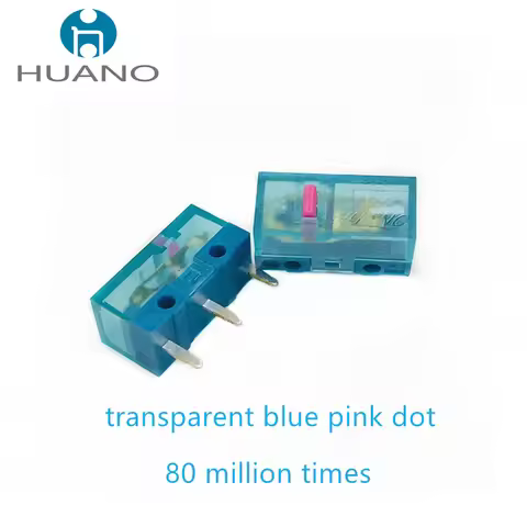 Free Shipping New arrival HUANO Transparent blue mouse micro switch 3pin 80 millions click HUANO Tra