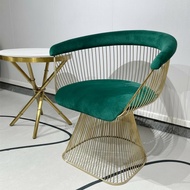 Modern Design Upholstered Armchair Comfortable Cushioning Upholstered Wireframe Chair Curved Backres