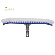 18 Inch Outdoor Pool Wall Brush Swimming Pool Cleaning Tool Aluminum Handle for Pond Spa Hot Spring 