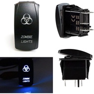 iJDMTOY Zombie Lights 5-Pin SPST ON/Off Blue LED Indicator Rocker Switch Compatible with Jeep Car Tr