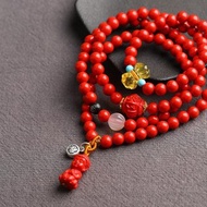 天然原礦硃砂手鍊項鏈兩用款 佛珠手串 含量95%以上 關注得優惠券